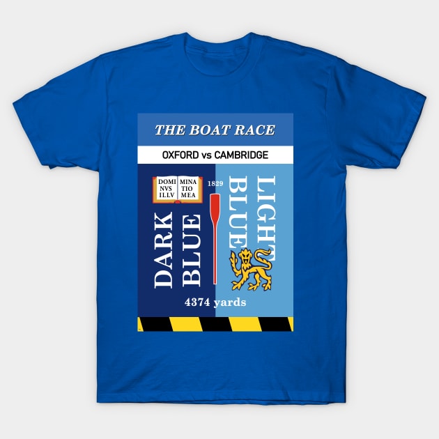 The Boat Race Oxford Cambridge London UK Rowing T-Shirt by PB Mary